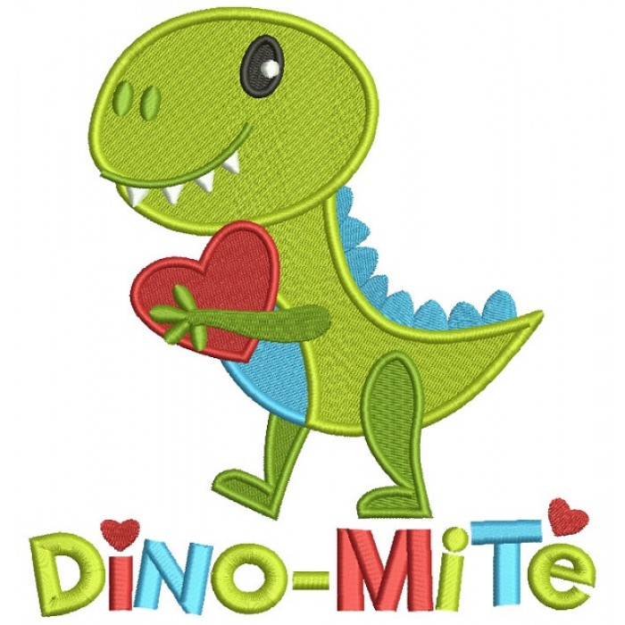 Dino MIte Cute Dinosaur Filled Machine Embroidery Design Digitized Pattern