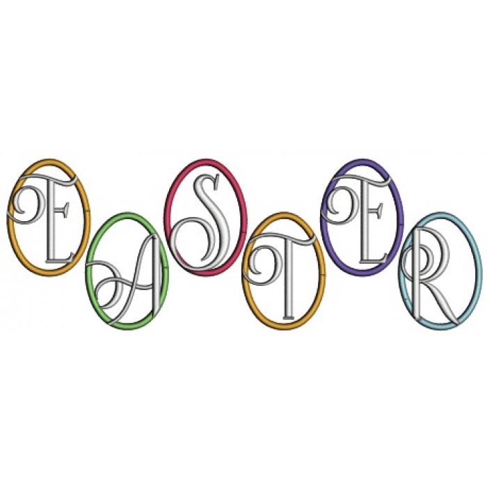 Easter Five Eggs Applique Machine Embroidery Design Digitized Pattern