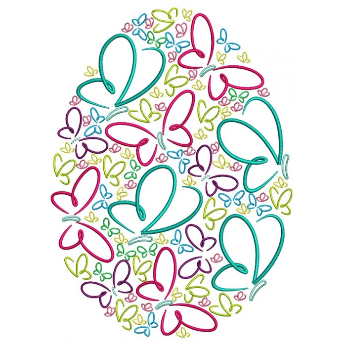 Ornate Egg With Butterflies Filled Machine Embroidery Design Digitized ...