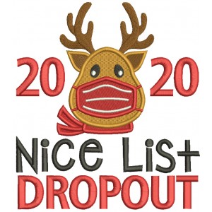 2020 Nice List Dropout New Year Filled Machine Embroidery Design Digitized Pattern