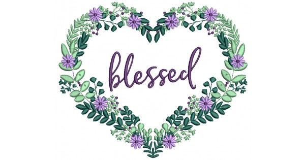 Blessed Flower Wreath Filled Machine Embroidery Design Digitized Pattern