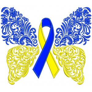 Down Syndrome Ornate Butterfly Applique Machine Embroidery Design Digitized Pattern