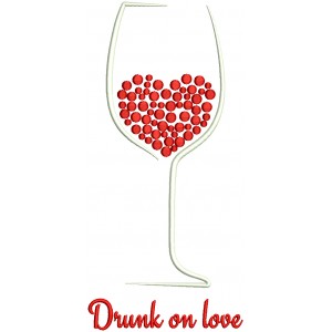 Drunk On Love Filled Machine Embroidery Design Digitized Pattern