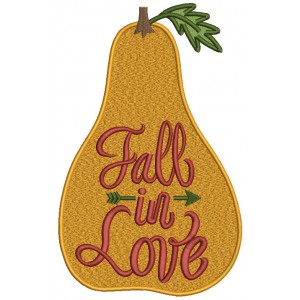 Fall In Love Gourd Fall Filled Machine Embroidery Design Digitized Pattern