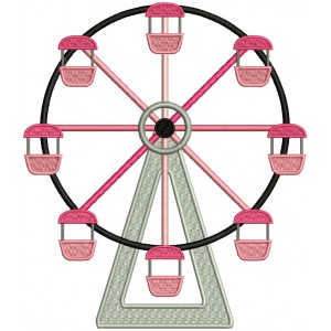 Ferris Wheel Filled Machine Embroidery Design Digitized Pattern