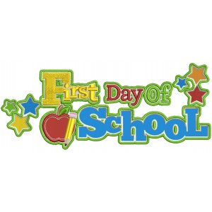 First Day Of School Stars And Apple Applique Machine Embroidery Design Digitized Pattern