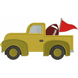 Football Truck Filled Machine Embroidery Design Digitized Pattern