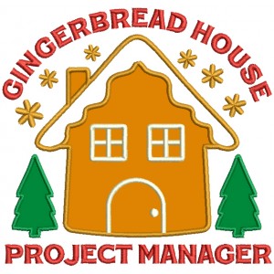 Gingerbread House Project Manager Christmas Applique Machine Embroidery Design Digitized Pattern