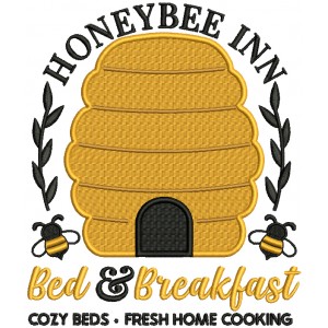 Honeybee Inn Bed And Breakfast Filled Machine Embroidery Design Digitized Pattern