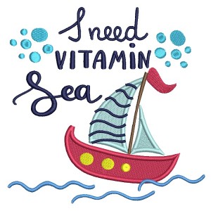 I need Vitamin Sea Boat Filled Machine Embroidery Design Digitized Pattern
