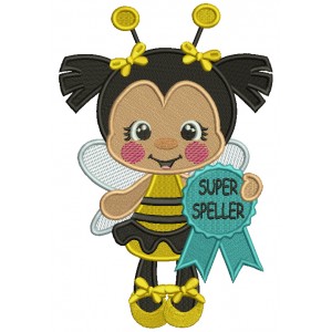 Super Speller Bee School Filled Machine Embroidery Design Digitized Pattern