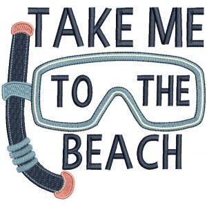 Take Me To The Beach Snorkeling Filled Machine Embroidery Design Digitized Pattern