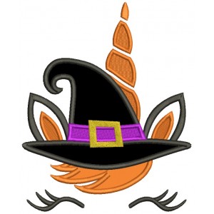 Unicron Wearing Witch Hat Applique Halloween Machine Embroidery Design Digitized Pattern