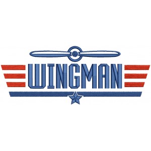 Wingman Filled Airplane Machine Embroidery Design Digitized Pattern