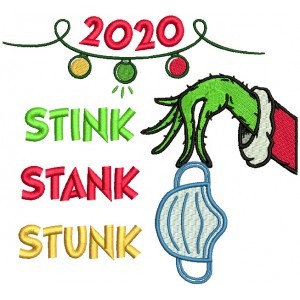2020 Stink Stank Stunk Christmas Filled Machine Embroidery Design Digitized Pattern