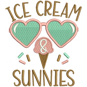 Ice Cream Sunnies Summer Filled Machine Embroidery Design Digitized Pattern
