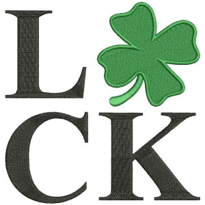 LUCK Shamrock St. Patricks Filled Machine Embroidery Design Digitized Pattern