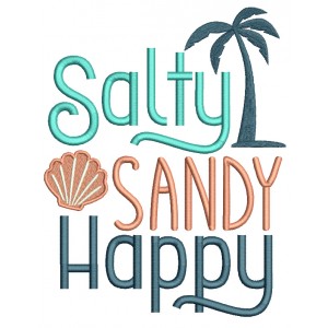 Salty Sandy Happy Filled Machine Embroidery Design Digitized Pattern