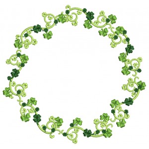 Shamrock Wreath St.Patrick's Day Filled Machine Embroidery Design Digitized Pattern