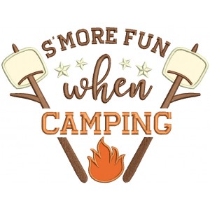 Smore Fun When Camping Applique Machine Embroidery Design Digitized Pattern