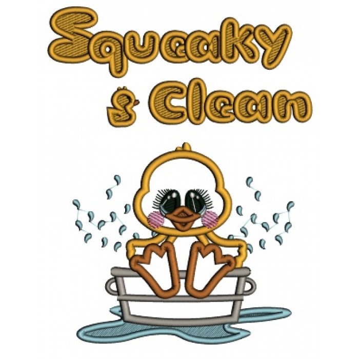 Squeaky Clean Rubber Duck Taking a Bath Applique Machine Embroidery ...
