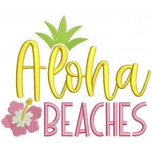 Aloha Beaches Flower Filled Machine Embroidery Design Digitized Pattern