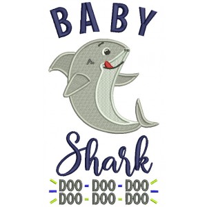 Baby Boy Shark Doo Doo Children Rhimes Filled Machine Embroidery Design Digitized Pattern
