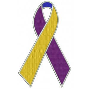 Bladder Cancer Ribbon Filled Machine Embroidery Design Digitized Pattern