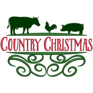 Country Christmas Applique Machine Embroidery Design Digitized Pattern