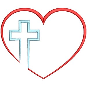 Cross With a Heart Filled Machine Embroidery Design Digitized Pattern