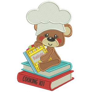 Cute Little Bear Cook Filled Machine Embroidery Design Digitized Pattern