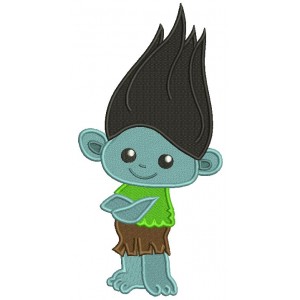 Cute Little Troll Filled Machine Embroidery Design Digitized Pattern