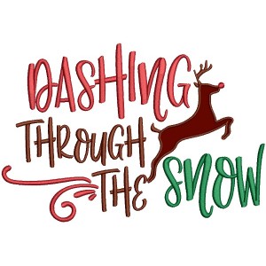 Dashing Through The Snow Rudolph The Reindeer Christmas Applique Machine Embroidery Design Digitized Pattern