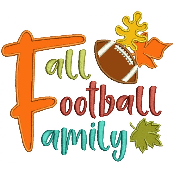Fall Football Tree Fall Football Family Applique Machine Embroidery Design Digitized Pattern
