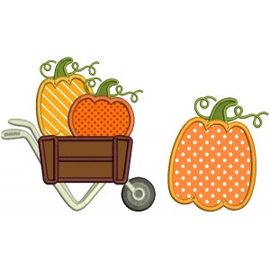 Fall Pumpkins Thankgiving Applique Machine Embroidery Design Digitized Pattern