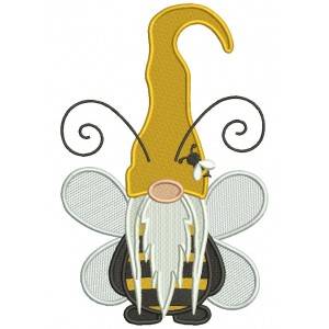 Gnome Bumble Bee With Huge Antennas Filled Machine Embroidery Design Digitized Pattern