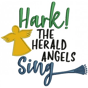 Hark The Herald Angels Sing Applique Machine Embroidery Design Digitized Pattern