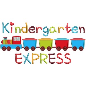 Kindergarten Express Choocho Train Applique Machine Embroidery Design Digitized Pattern