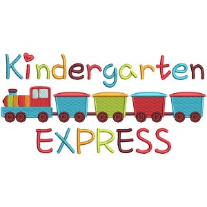 Kindergarten Express Choocho Train Filled Machine Embroidery Design Digitized Pattern