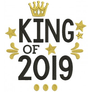 King Of 2019 New Year Filled Machine Embroidery Design Digitized Pattern