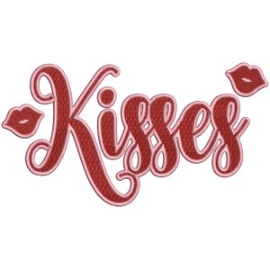 Kisses Lips Filled Valentine's Day Machine Embroidery Design Digitized Pattern