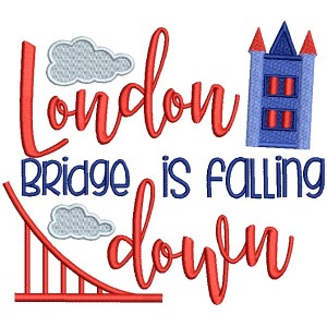 London Bridge Is Falling Down Filled Machine Embroidery Design Digitized Pattern