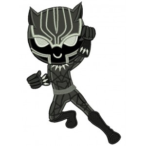Looks Like Black Panther Superhero Applique Machine Embroidery Design Digitized Pattern