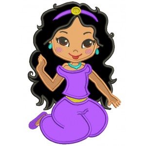 Looks Like Princess Jasmine Applique Machine Embroidery Design Digitized Pattern