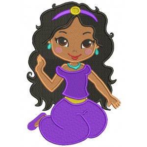 Looks Like Princess Jasmine Filled Machine Embroidery Design Digitized Pattern