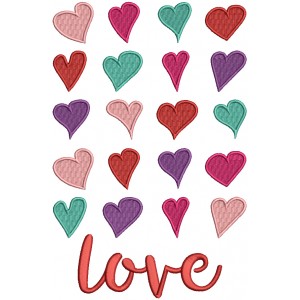 Love Endless Hearts Filled Machine Embroidery Design Digitized Pattern