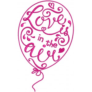 Love Is In The Air Ornate Balloon Filled Machine Embroidery Design Digitized Pattern