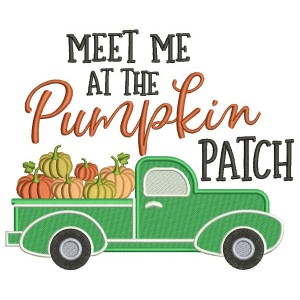 Meet Me At The Pumpkin Patch Filled Machine Embroidery Design Digitized Pattern