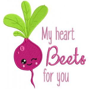 My Heart Beats For You Filled Machine Embroidery Design Digitized Pattern