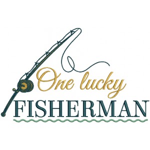 One Lucky Fisherman Filled Machine Embroidery Design Digitized Pattern